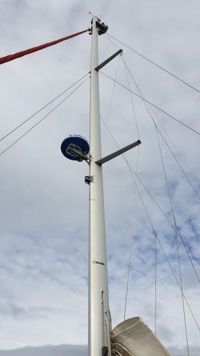 Up the mast. 22m