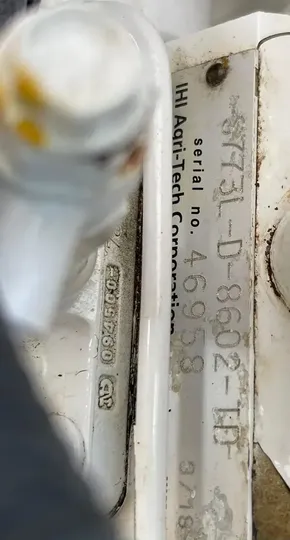 Close-up of a Leopard 50 model 2020 serial number plate.