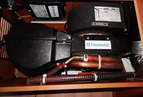 Dometic air conditioning unit in a 2017 Jeanneau Sun Odyssey 389 sailboat.