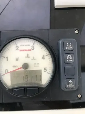 Yanmar engine control panel on 2020 Lagoon 42 catamaran.