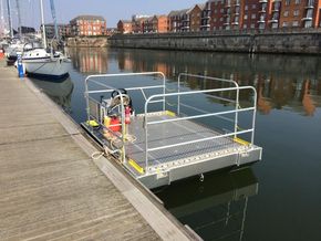 3m x 2.25m platform with 6hp outboard