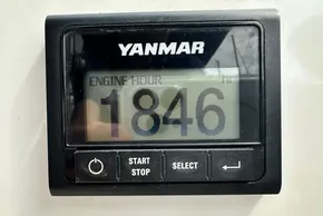 Yanmar engine hour meter displaying 1846 hours on Beneteau Oceanis 51.1, 2023 model.