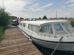 Traditional Broads cruiser with bow and stern thrusters