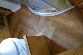 LVT parquet floor bathroom