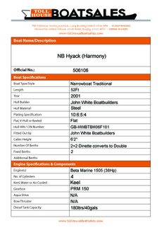 Tollhouse Boat Details Form 1