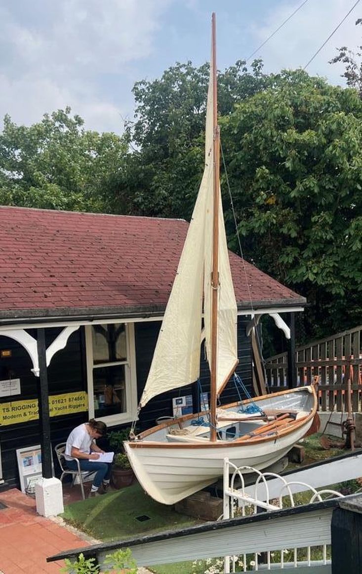 15ft GRP Double ender Skerry, Gaff, sail, row motor. 