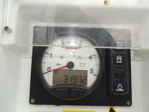 Yanmar engine gauge on 2017 Beneteau Oceanis 45, displaying 3197 hours.
