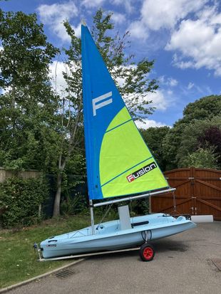 Fusion sailing dinghy 2018 model year with trolley and cover