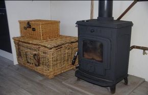 log burner & wood storage 
