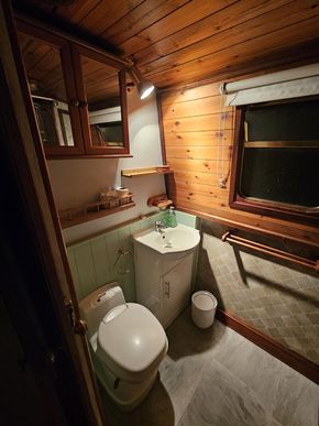 Bathroom toilet and basin