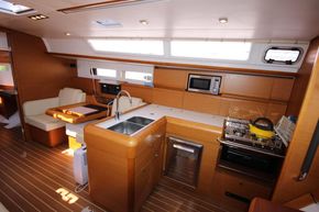 Galley with twin sinks and twin fridges