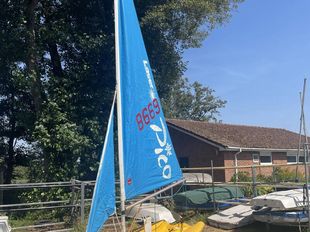 Laser Pico Dinghy with launching trolley