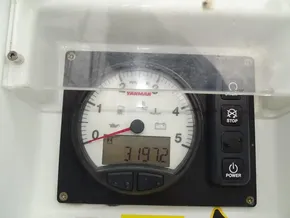 Yanmar engine gauge on 2017 Beneteau Oceanis 45, displaying 3197 hours.