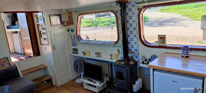 Saloon TV and Woodburner