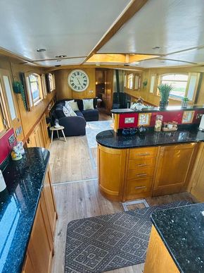 View from Companion way to Kitchen, Lounge, Diner