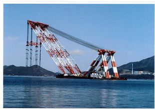 Barge Pontoon Ship w/ 3,600-ton Floating Heavy Lift Crane