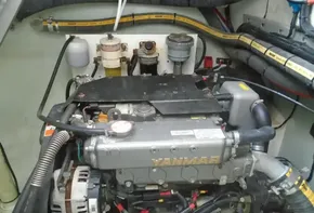 2017 Leopard 45 Yanmar engine in boat's engine compartment