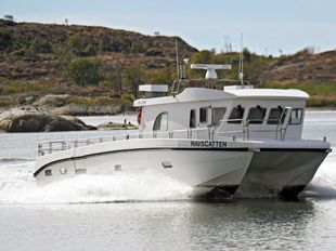 High speed catamaran for fishing/diving workboat.