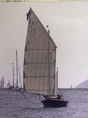 Dead run showing how the sail squares off to maximum advantage