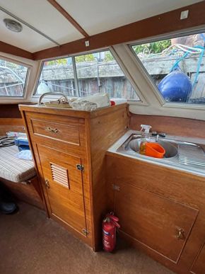 Galley on starboard side with storage
