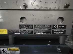 Close-up of Yanmar engine labels on a 2017 Leopard 43 Powercat.