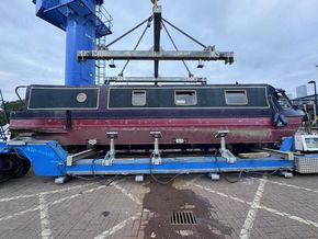 View of left side of the boat during 2024 crane and survey