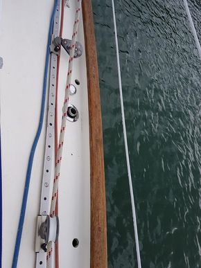 Fiberglass Deck Bonded with Teak Toe Rail 