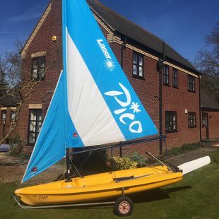 Laser Pico sailing dinghy with standard and junior (reduced size) rig