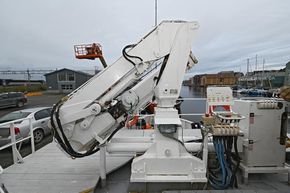 Crane on boat deck