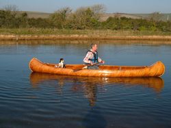 Antique open canoe