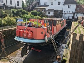 in dry dock (2023), with wheelhouse folded down