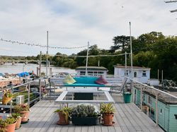 Secure residential mooring and houseboat