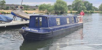 57' Tad narrow boat on mooring