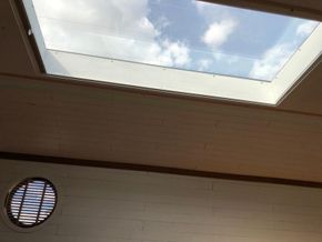 The view through the skylight from the sofa