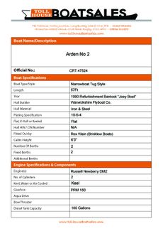 Tollhouse Boat Details Form 1