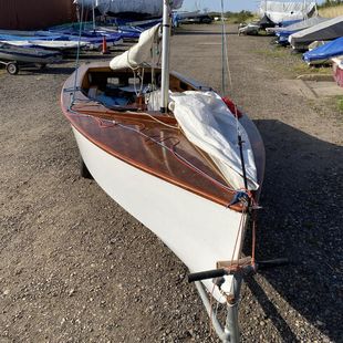 GP14 with launching trolley and sails