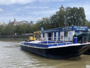 Thames barge with crane