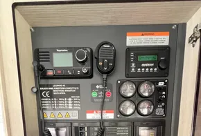 Electrical control panel of a 2019 Leopard 45 catamaran.