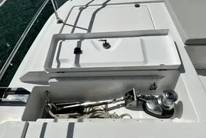 2025 Robertson and Caine Leopard 46 Powercat anchor locker with winch and rope.