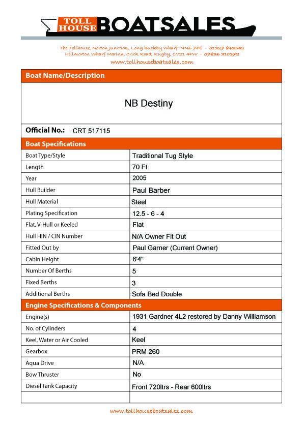 Destiny Boat Details Form 1 