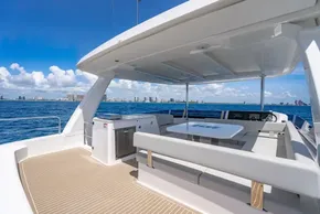 2025 Leopard 40 Powercat yacht with spacious deck and ocean view.