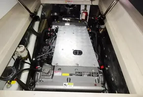 Engine compartment of a 2020 Leopard 43 Powercat with visible components and wiring.