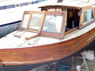 Wooden hulled river or canal cruiser
