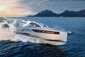 Jeanneau DB 43 inboard - on the water with beautiful sunset