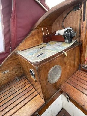 Chart table in cockpit