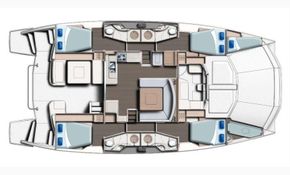 Manufacturer Provided Image: Leopard 51 PC Main Deck 4 Cabin Layout Plan