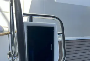 Beneteau Oceanis 46.1 2020 yacht helm with navigation controls and steering wheel.