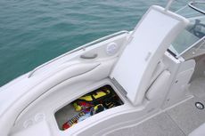 Crownline Deck Boat 220 EX - A large under-seat storage area in the bow compartment is ideal for storing full length skis and wakeboards