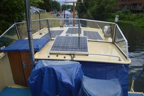 solar panels 3 x 100 watt for domestic, 1 x 50 watt starter battery