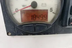 Close-up of a Leopard 50 gauge displaying 1849.9 hours, model year 2020.